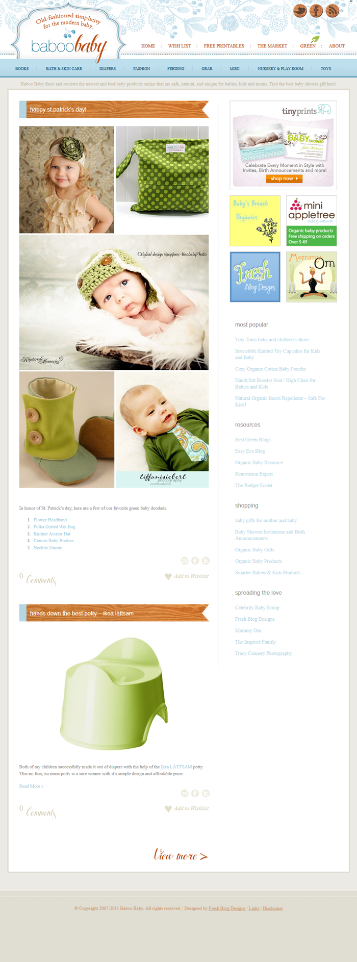 Website Design for Baboo Baby - Swank Web Design