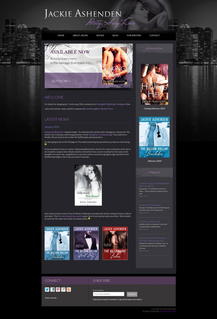 Website Design for Author Jackie Ashenden by Swank Web Design