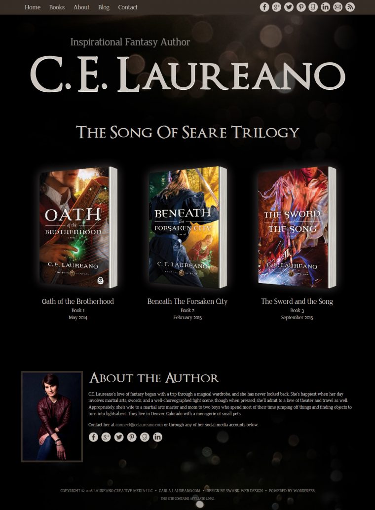 Website Design for Author C.E. Laureano by Swank Web Design