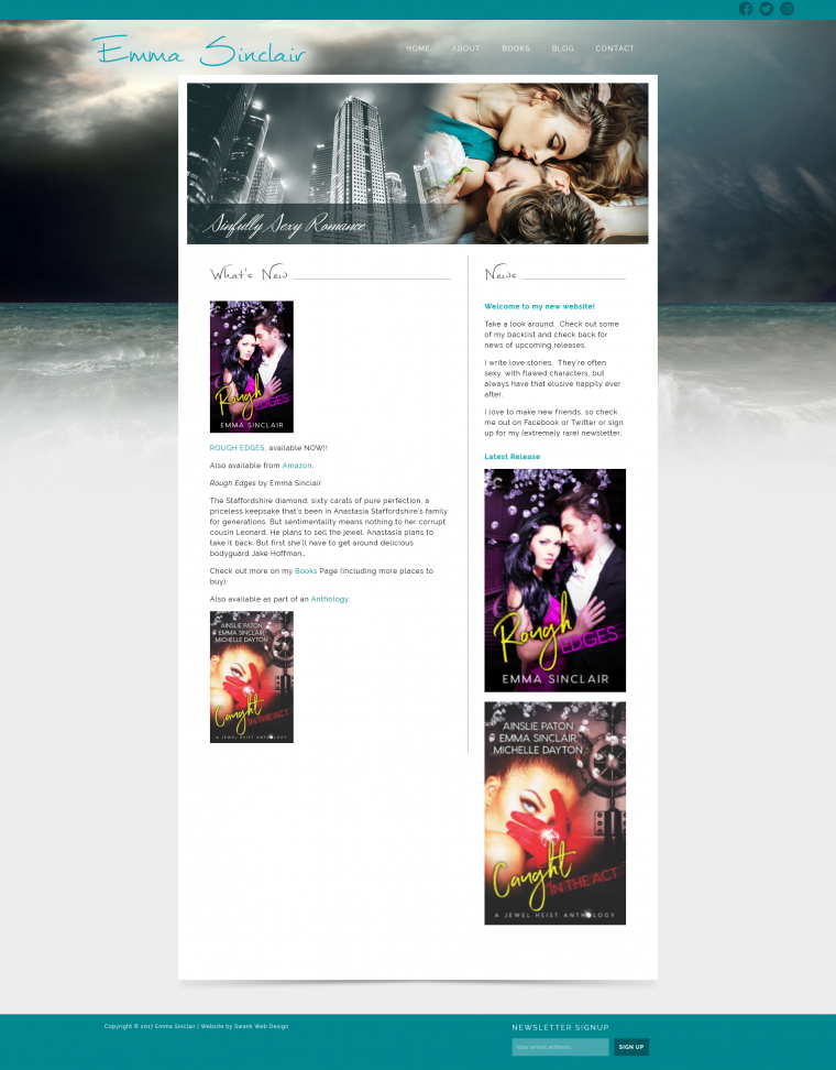 Website Design for Author Emma Sinclair by Swank Web Design