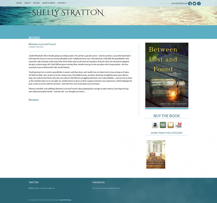 Website Design for Author Shelly Stratton by Swank Web Design