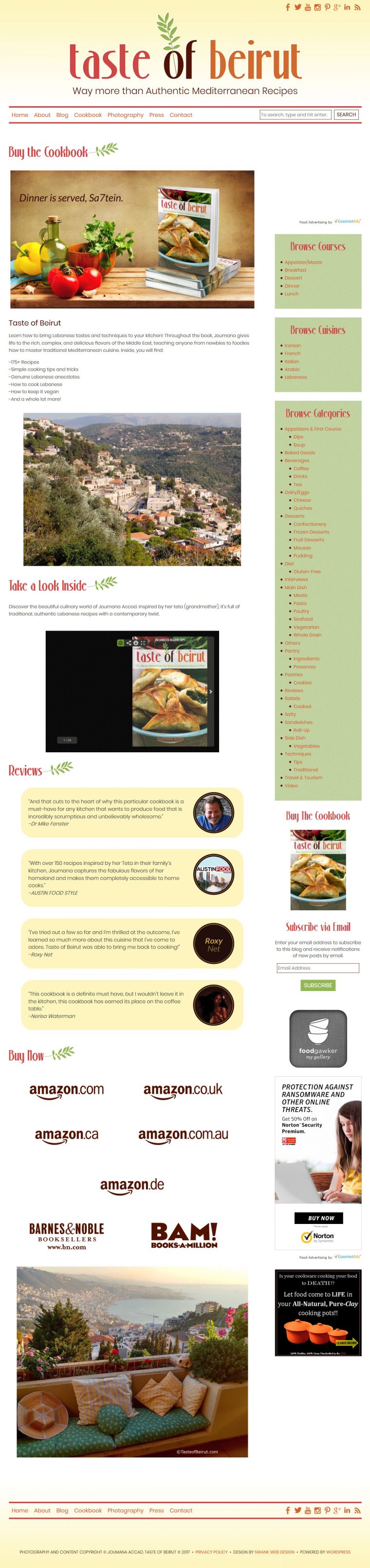 Website and Blog Design for Taste of Beirut by Swank Web Design