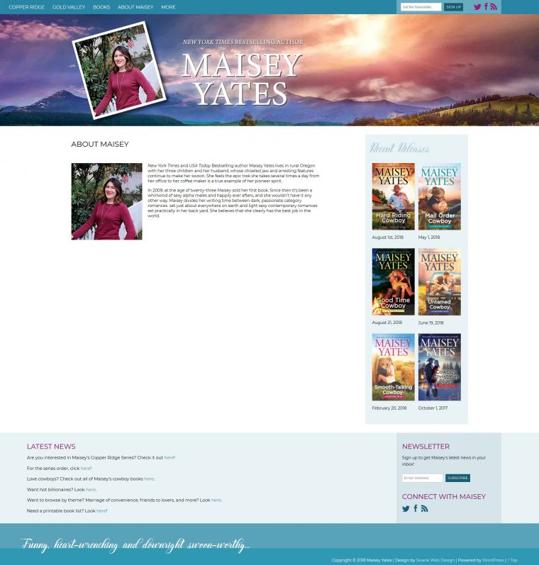 Website Design for Author Maisey Yates by Swank Web Design